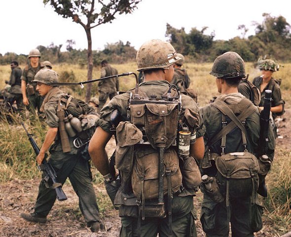 Troops in meadow